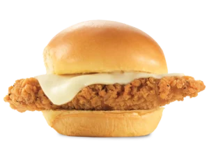 Arby’s Menu 117 Crispy, all-white meat chicken nuggets served with a side of fries and a drink.