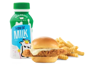 Arby’s Menu 105 Tender chicken, soft bun, and a side, perfect for kids.