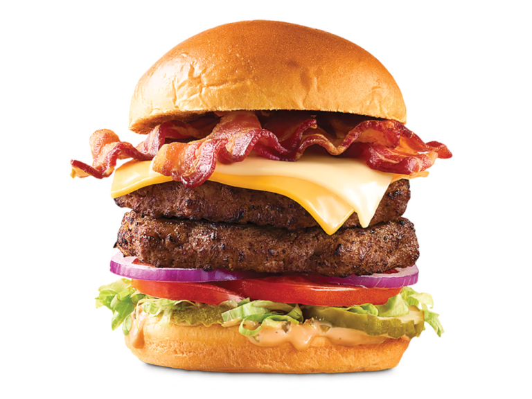 Indulge in the Double Big Cheesy Bacon Burger at Arby's