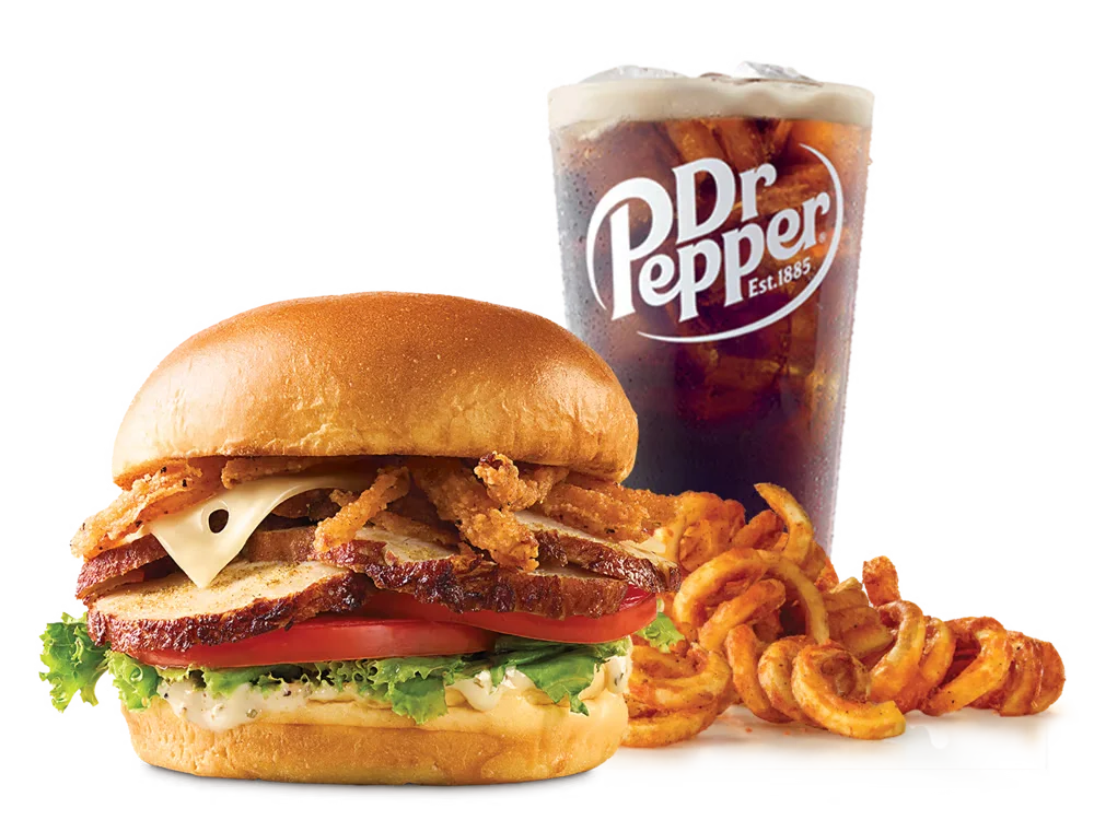 BBQ Bacon Burger 1 Deep-fried turkey gobbler meal with sides.Deep-fried turkey gobbler meal with sides.