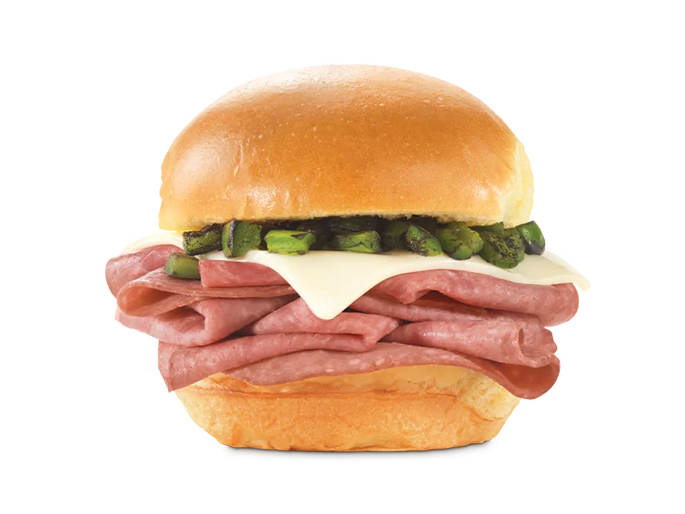 Jalapeño Roast Beef Slider 1 Spicy jalapeño roast beef slider with melted cheese on a toasted bun